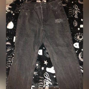 size 10 old navy high rise slouchy straight black jeans